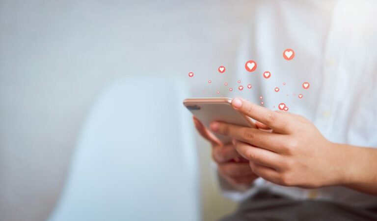 woman hand using smartphone show heart icon social media concept social network 1024x602 1