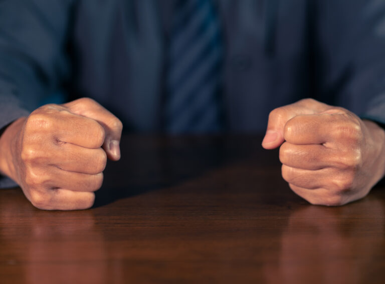 close up shot fist selective focused